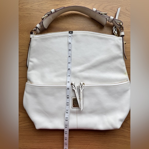 Dooney & Bourke | Large Dillen Pocket Sac White Leather Purse Hobo Shoulder - Picture 13 of 16